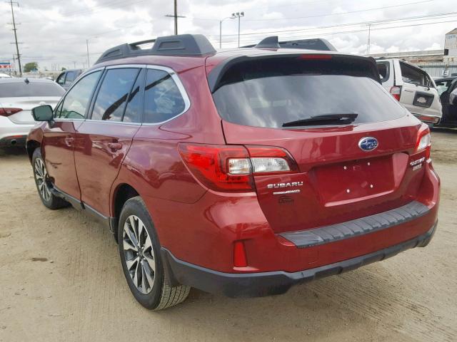 4S4BSANC2G3321439 - 2016 SUBARU OUTBACK 2. RED photo 3