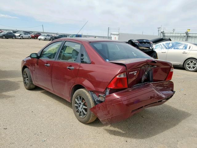 1FAFP34N87W113768 - 2007 FORD FOCUS ZX4 MAROON photo 3