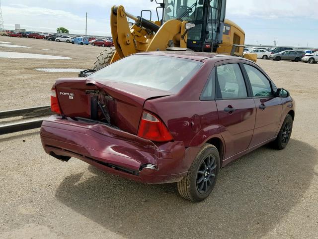 1FAFP34N87W113768 - 2007 FORD FOCUS ZX4 MAROON photo 4