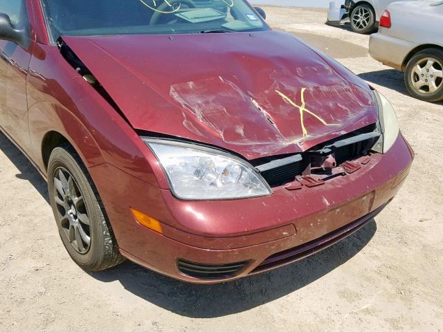 1FAFP34N87W113768 - 2007 FORD FOCUS ZX4 MAROON photo 9