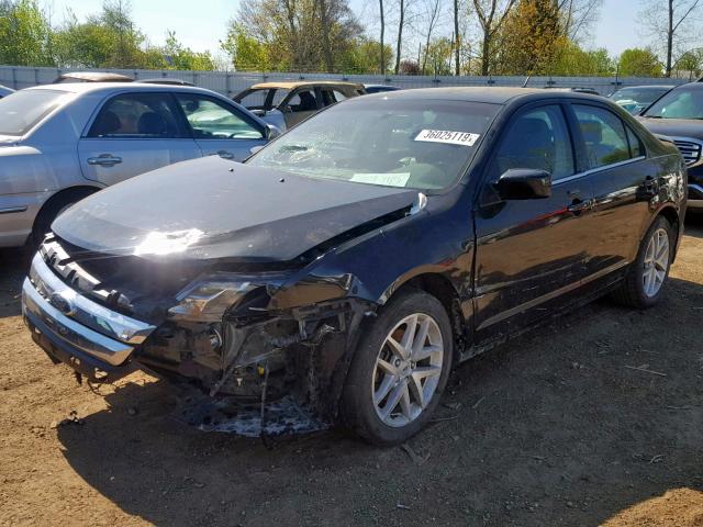 3FAHP0JG6CR350379 - 2012 FORD FUSION SEL BLACK photo 2