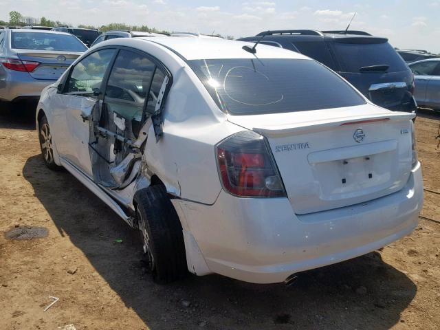 3N1AB6AP1CL611310 - 2012 NISSAN SENTRA 2.0 WHITE photo 3