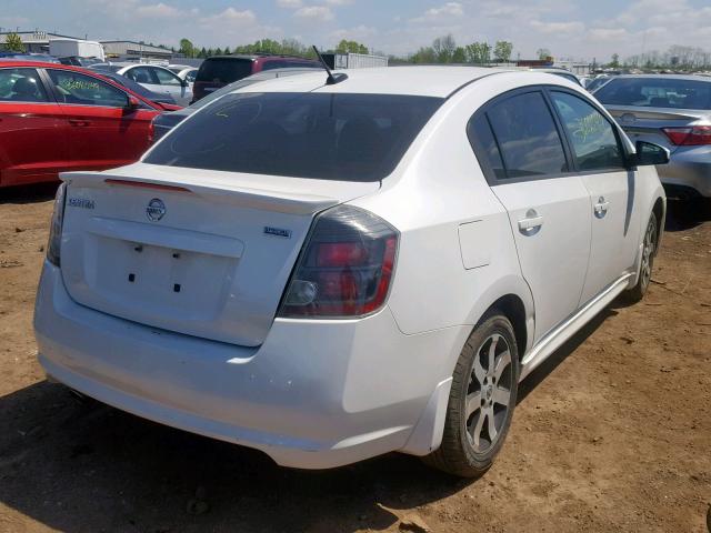 3N1AB6AP1CL611310 - 2012 NISSAN SENTRA 2.0 WHITE photo 4