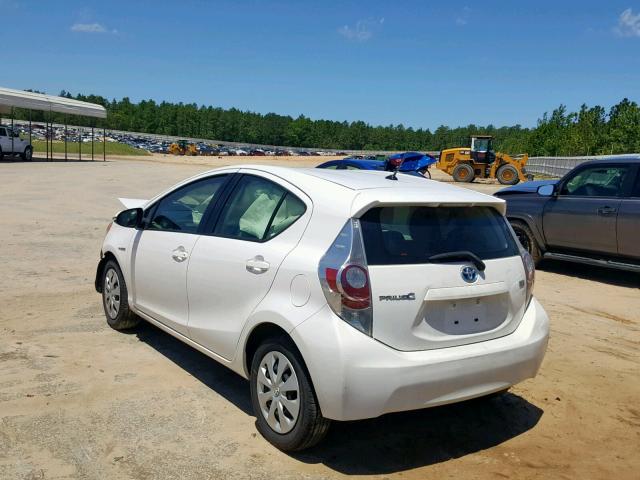 JTDKDTB36E1564002 - 2014 TOYOTA PRIUS C WHITE photo 3