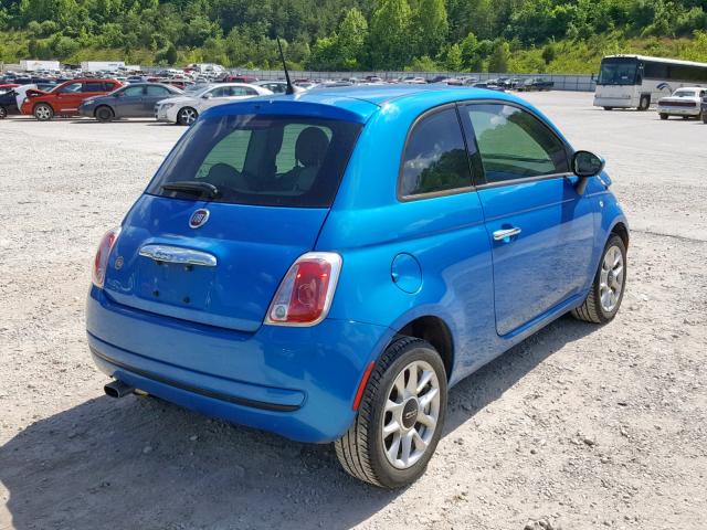 3C3CFFKR0GT130212 - 2016 FIAT 500 EASY BLUE photo 4