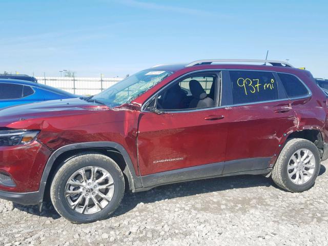 1C4PJLCB6KD387823 - 2019 JEEP CHEROKEE L MAROON photo 9