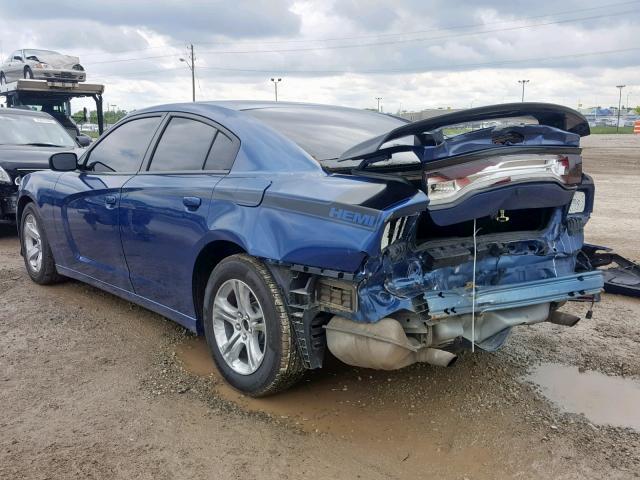 2C3CDXAT0EH164102 - 2014 DODGE CHARGER PO BLUE photo 3