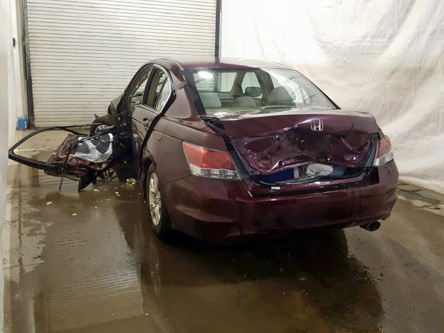 1HGCP26459A001202 - 2009 HONDA ACCORD LXP BURGUNDY photo 3