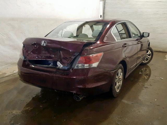 1HGCP26459A001202 - 2009 HONDA ACCORD LXP BURGUNDY photo 4