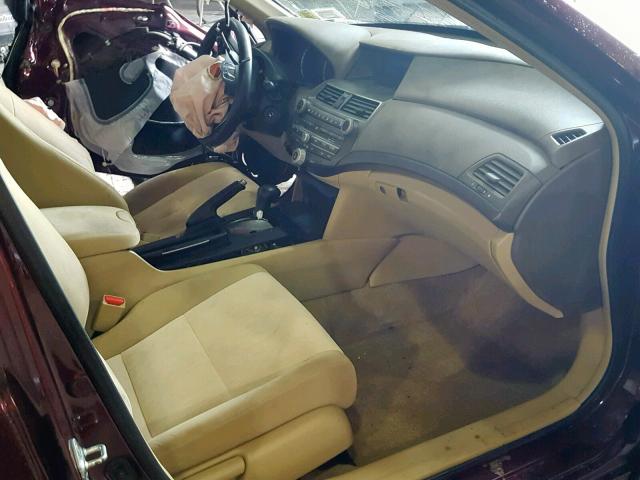 1HGCP26459A001202 - 2009 HONDA ACCORD LXP BURGUNDY photo 5