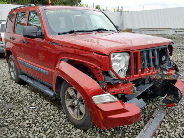 1J8GN28K28W163347 - 2008 JEEP LIBERTY SP RED photo 1