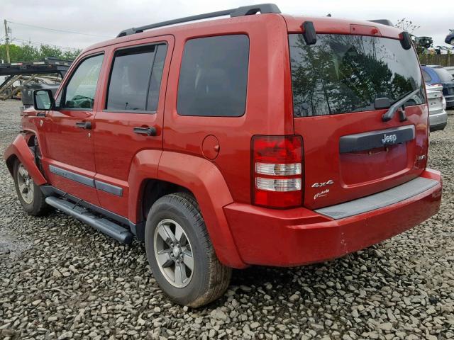 1J8GN28K28W163347 - 2008 JEEP LIBERTY SP RED photo 3