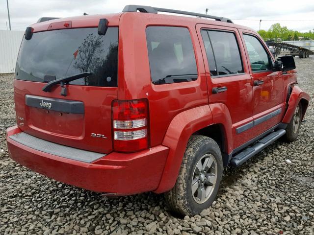 1J8GN28K28W163347 - 2008 JEEP LIBERTY SP RED photo 4