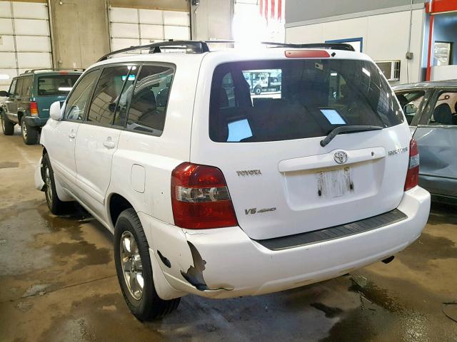 JTEEP21AX70215203 - 2007 TOYOTA HIGHLANDER WHITE photo 3