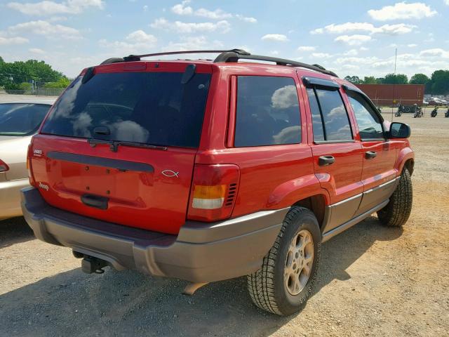 1J4GX48S01C561235 - 2001 JEEP GRAND CHER RED photo 4