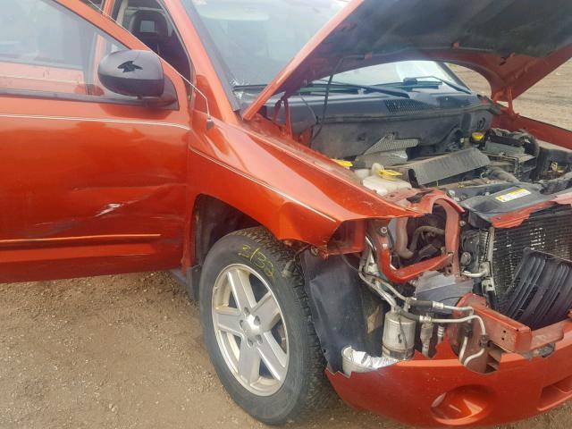 1J8FF47W78D616561 - 2008 JEEP COMPASS SP ნარინჯისფერი ფოტო 9