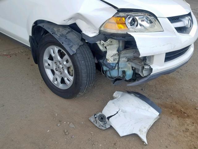 2HNYD18626H515523 - 2006 ACURA MDX TOURIN WHITE photo 9