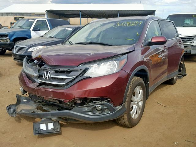 5J6RM4H78EL085884 - 2014 HONDA CR-V EXL MAROON photo 2