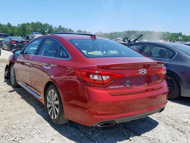 5NPE34AF2GH431993 - 2016 HYUNDAI SONATA SPO RED photo 3