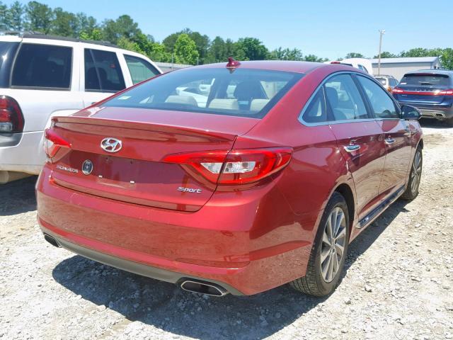 5NPE34AF2GH431993 - 2016 HYUNDAI SONATA SPO RED photo 4