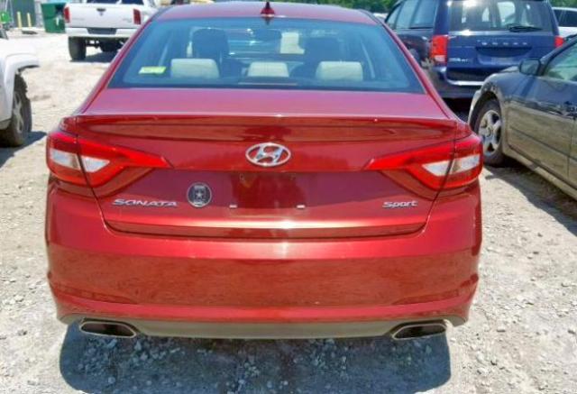 5NPE34AF2GH431993 - 2016 HYUNDAI SONATA SPO RED photo 9