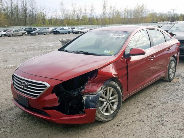 5NPE24AF6GH267506 - 2016 HYUNDAI SONATA SE RED photo 2