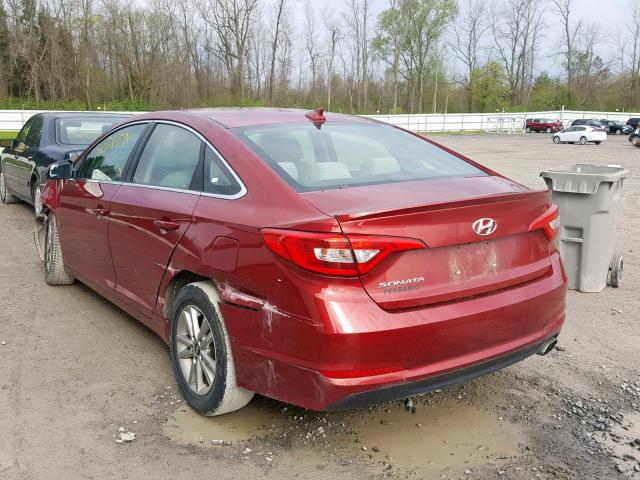 5NPE24AF6GH267506 - 2016 HYUNDAI SONATA SE RED photo 3