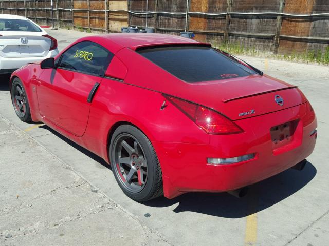 JN1AZ34D85M602155 - 2005 NISSAN 350Z COUPE RED photo 3