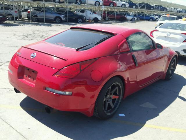 JN1AZ34D85M602155 - 2005 NISSAN 350Z COUPE RED photo 4