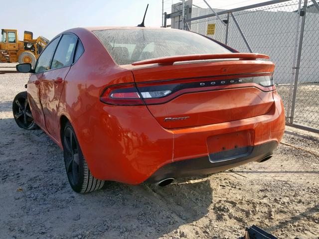 1C3CDFBB6FD415302 - 2015 DODGE DART SXT ORANGE photo 3