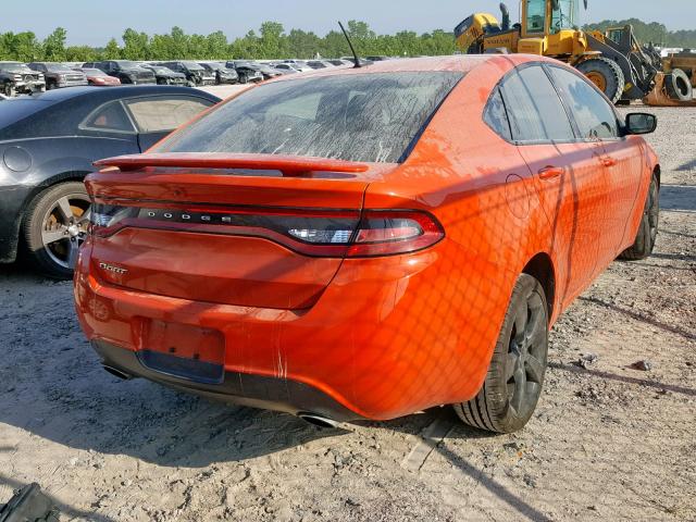 1C3CDFBB6FD415302 - 2015 DODGE DART SXT ORANGE photo 4