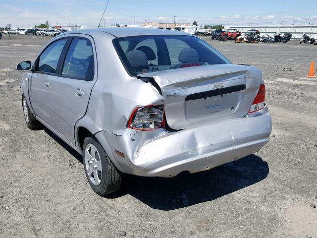KL1TD56646B534875 - 2006 CHEVROLET AVEO BASE Күміс фото 3