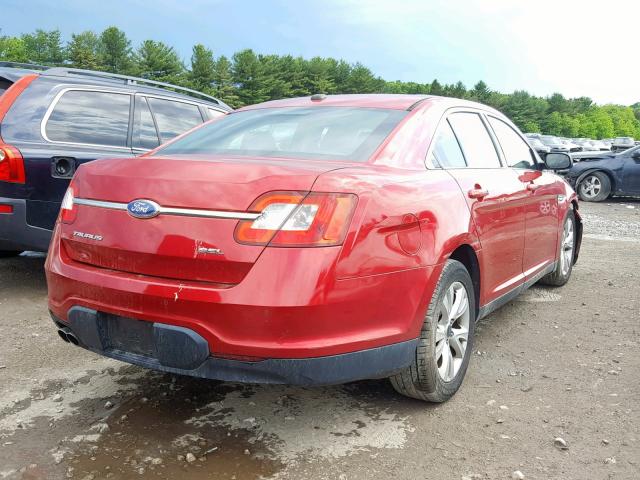 1FAHP2EW3BG176676 - 2011 FORD TAURUS SEL RED photo 4