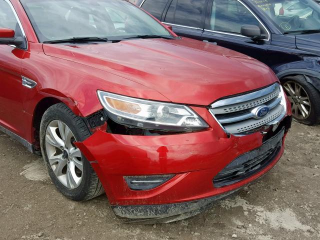 1FAHP2EW3BG176676 - 2011 FORD TAURUS SEL RED photo 9