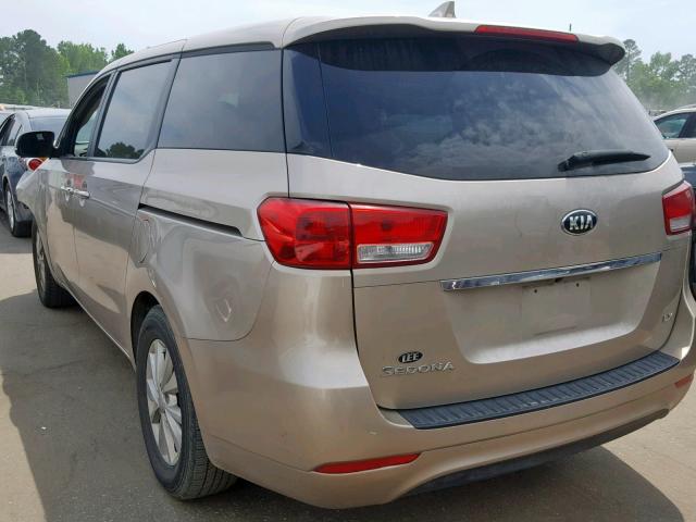 KNDMB5C12H6224697 - 2017 KIA SEDONA LX GOLD photo 3