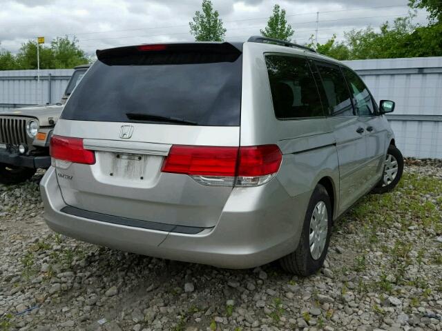 5FNRL38218B505855 - 2008 HONDA ODYSSEY LX SILVER photo 4