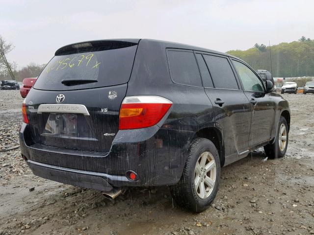 JTEES41A482040396 - 2008 TOYOTA HIGHLANDER BLACK photo 4