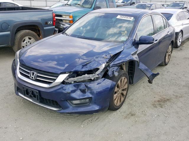 1HGCR2F81EA186923 - 2014 HONDA ACCORD EXL BLUE photo 2