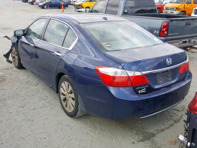 1HGCR2F81EA186923 - 2014 HONDA ACCORD EXL BLUE photo 3