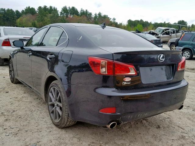 JTHCF5C21D5062939 - 2013 LEXUS IS 250 BLACK photo 3