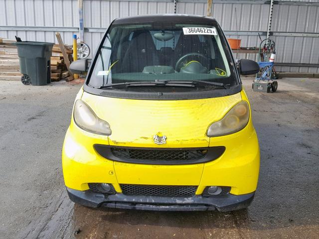 WMEEJ31X18K150524 - 2008 SMART FORTWO YELLOW photo 9