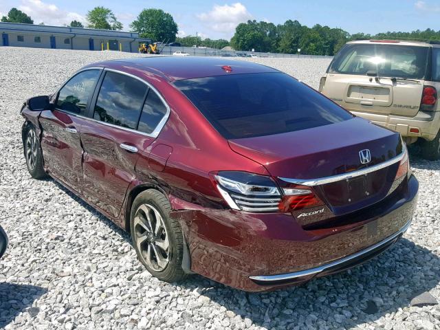 1HGCR2F85GA151806 - 2016 HONDA ACCORD EXL MAROON photo 3