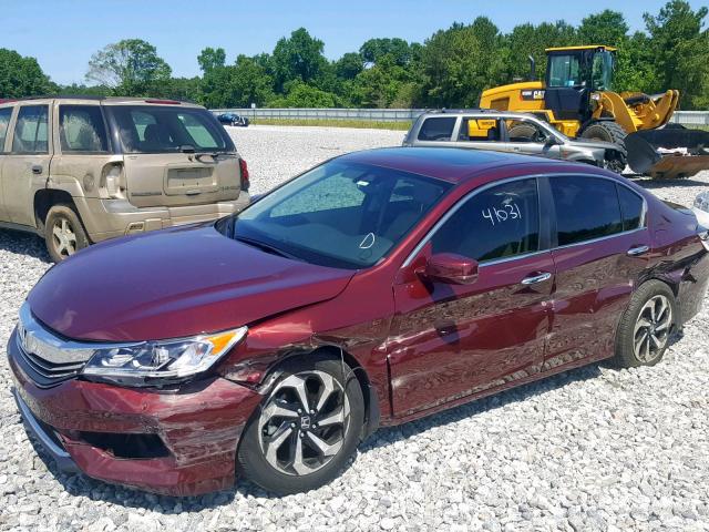 1HGCR2F85GA151806 - 2016 HONDA ACCORD EXL MAROON photo 9