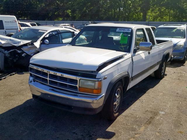 1B7GL23X2TS553168 - 1996 DODGE DAKOTA WHITE photo 2