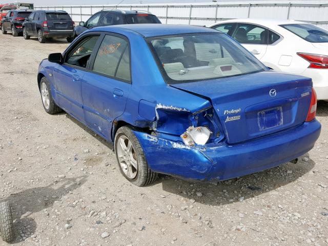 JM1BJ225630101610 - 2003 MAZDA PROTEGE DX BLUE photo 3