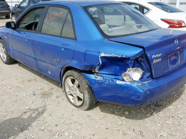 JM1BJ225630101610 - 2003 MAZDA PROTEGE DX BLUE photo 9