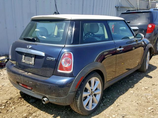 WMWSU3C54DT549658 - 2013 MINI COOPER BLUE photo 4