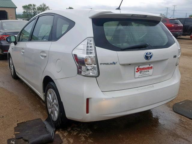 JTDZN3EUXC3023522 - 2012 TOYOTA PRIUS V WHITE photo 3