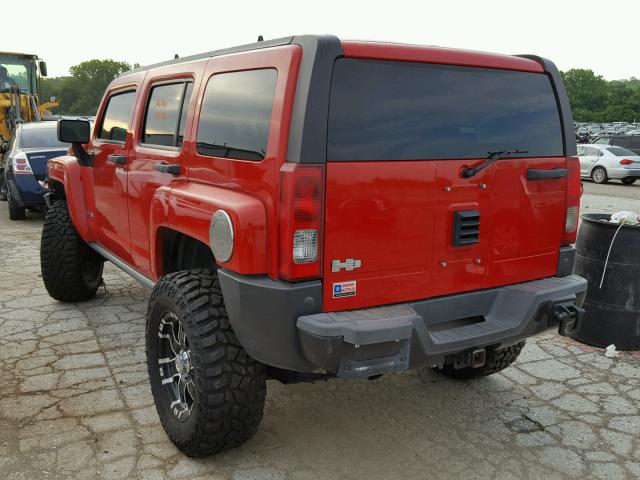 5GTDN136068110526 - 2006 HUMMER H3 RED photo 3