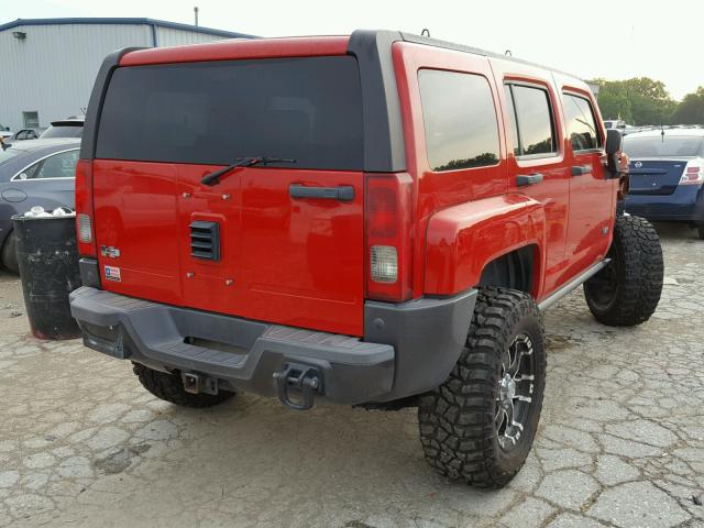 5GTDN136068110526 - 2006 HUMMER H3 RED photo 4